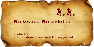 Mirkovics Mirandella névjegykártya